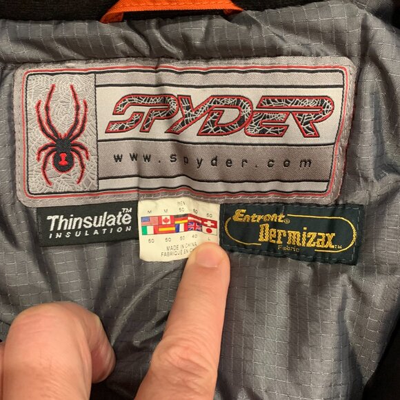 Spyder Ski/Snowboard Jacket LG Waterproof Insulated Orange/Grey - Picture 4 of 7